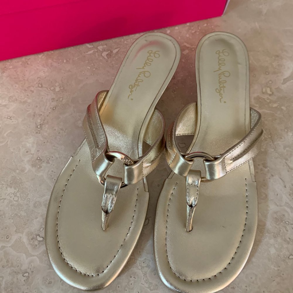 Gold Lilly Pulitzer Wedges - Size 7.5